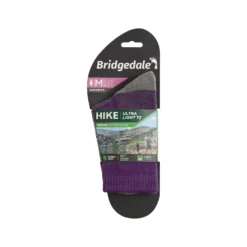 Bridgedale Womens Hike Ultra Light T2 Performance Socks -Nomad Outdoor bridgedale womens ultralight merino t2 performance crew purple 3 scaled