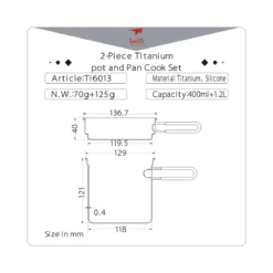 2-Piece Titanium Pot And Pan Cook Set 11 2-Piece Titanium Pot And Pan Cook Set -Nomad Outdoor keithtitanium2peicecooksetlargedetails