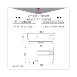 2-Piece Titanium Pot And Pan Cook Set 10 2-Piece Titanium Pot And Pan Cook Set -Nomad Outdoor keithtitanium2peicecooksetsmalldetails