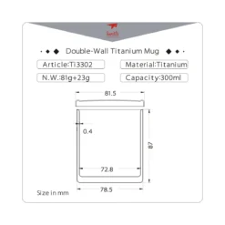 Double-Wall Titanium Mug With Lid - 3302 -Nomad Outdoor keithtitanium300mldoublewallcupwithliddetails