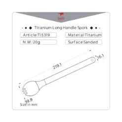 Titanium Long Handle Spork -Nomad Outdoor keithtitaniumlonghandledspork
