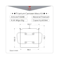 Single-Wall Titanium Mug With Lid -Nomad Outdoor keithtitaniumsinglewallmug650mldimensions