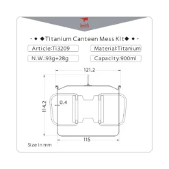 Single-Wall Titanium Mug With Lid -Nomad Outdoor keithtitaniumsinglewallmug900mldimensions