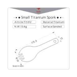 Small Titanium Spork 5 Small Titanium Spork -Nomad Outdoor keithtitaniumsmallsporkdimensions