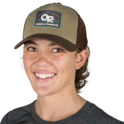 Outdoor Research Advocate Trucker Cap -Nomad Outdoor outdoor research advocate trucker cap cafe on head front