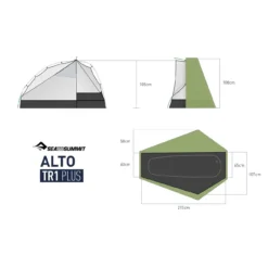 Sea To Summit Alto TR1 Plus Tent - One Person Lightweight Hiking -Nomad Outdoor sea to summit alto TR1 PLUS ultralight backpacking tent 3 dimensions