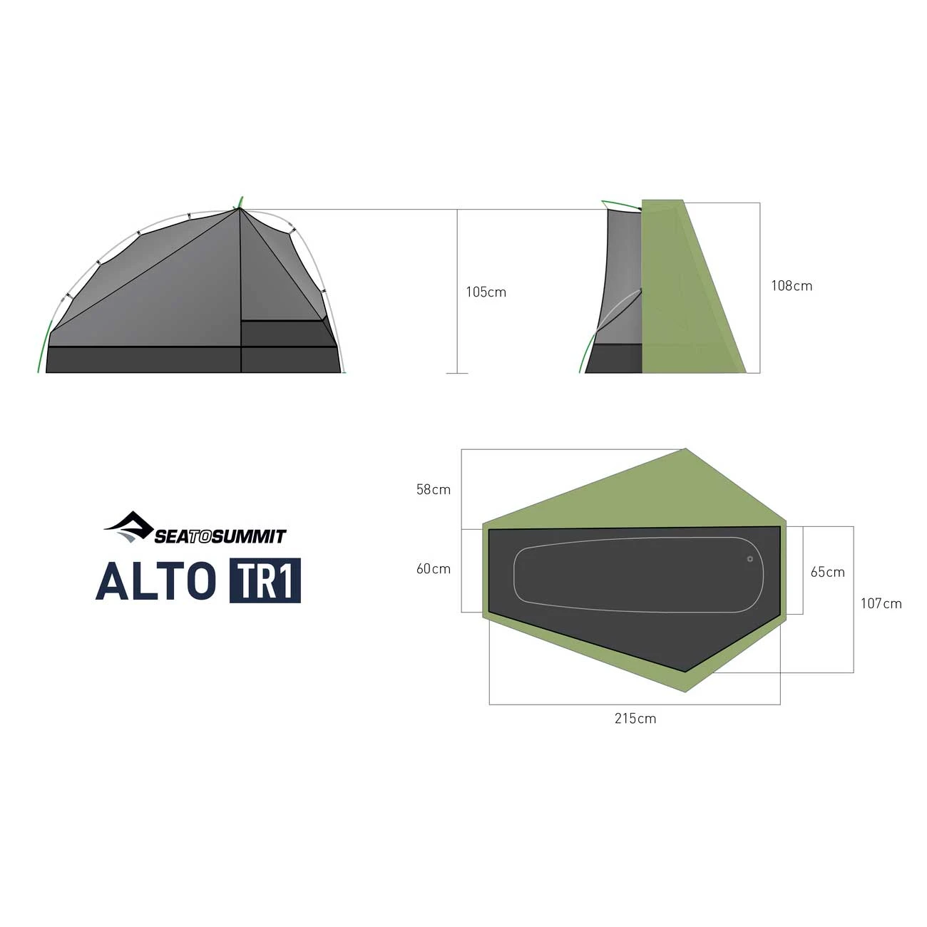 Sea To Summit Alto TR1 Tent - One Person Lightweight Hiking 2 Sea To Summit Alto TR1 Tent - One Person Lightweight Hiking - Image 2
